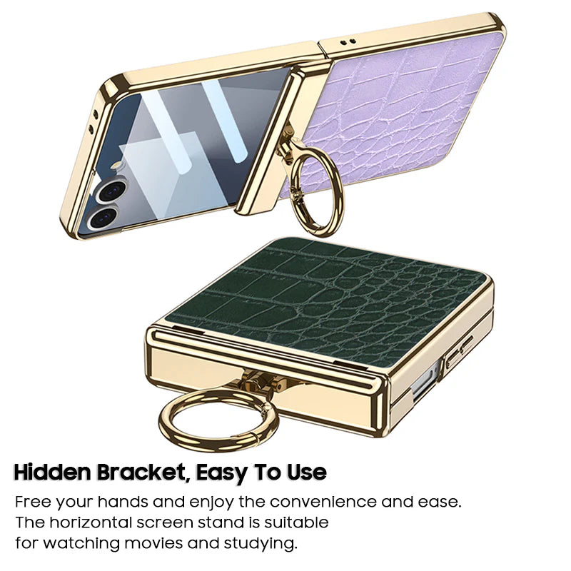 Electroplated Ring Leather Case