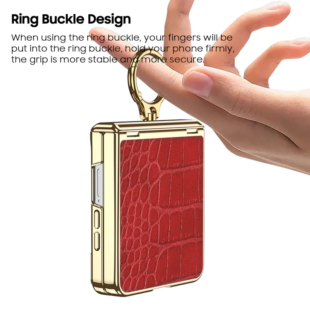 Electroplated Ring Leather Case