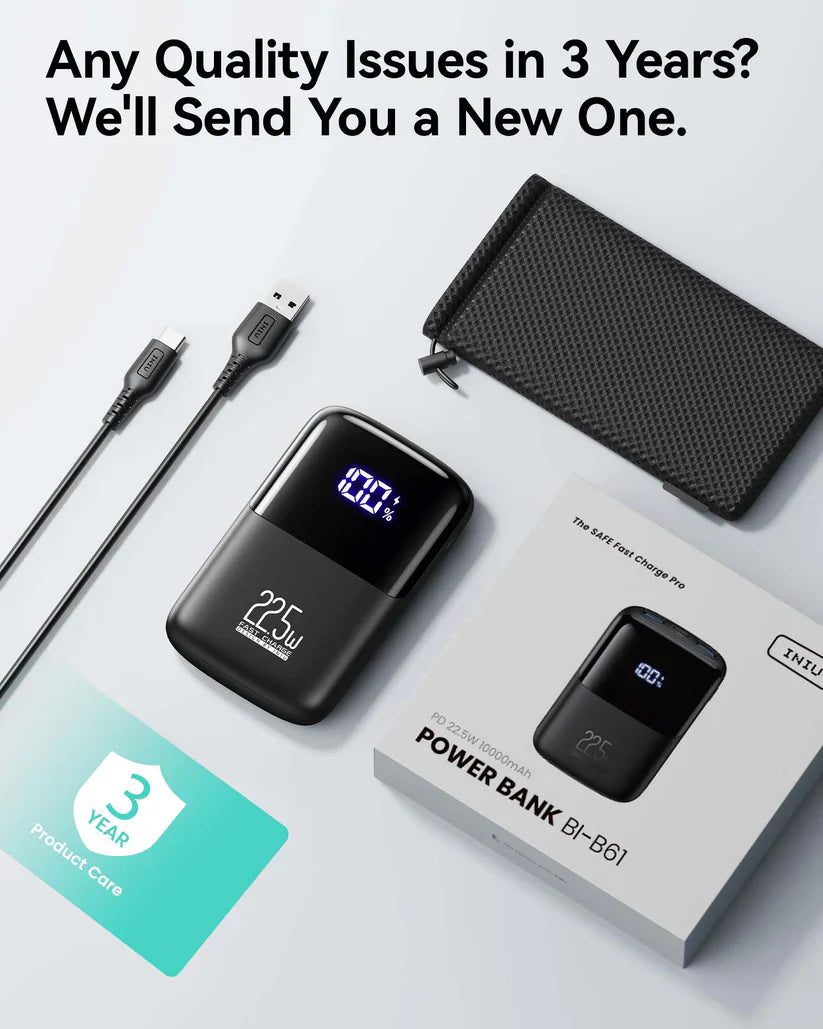 USB C Power Bank 10000mAh, 3-Port Design