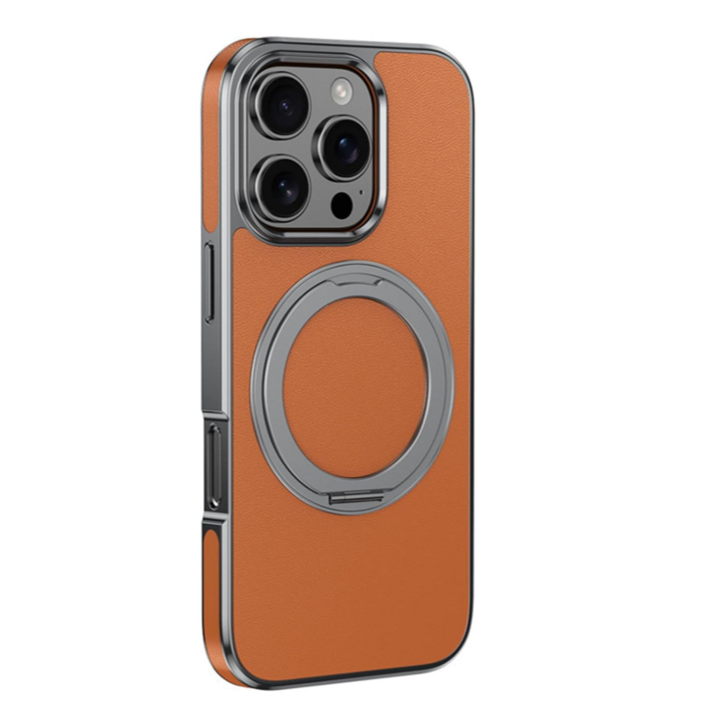 iPhone - Luxury Genuine Leather Case with Rotating Stand