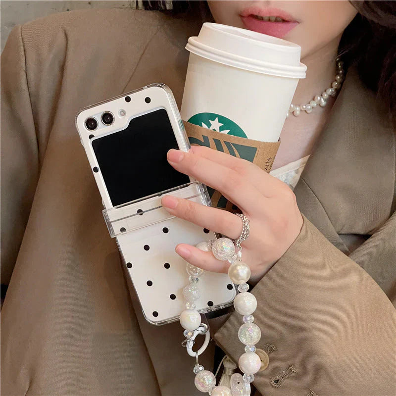 Galaxy Z Flip - Polka Dot Case with Lanyard