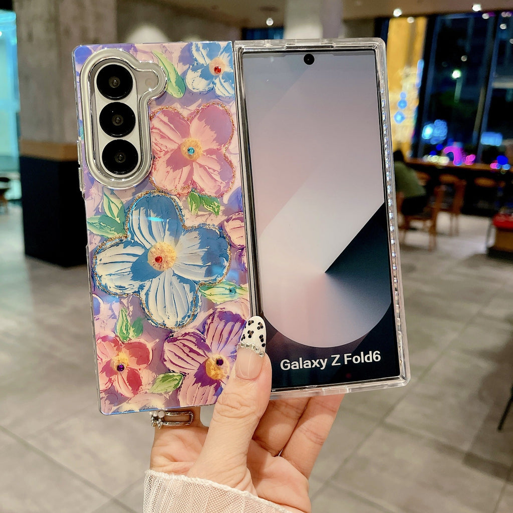 Galaxy Z Fold - Oil Painting Flower Pattern Case