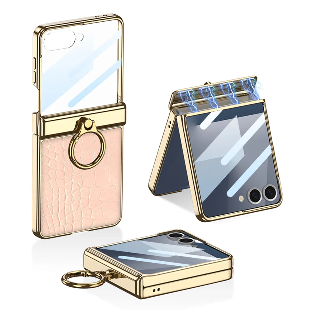 Electroplated Ring Leather Case