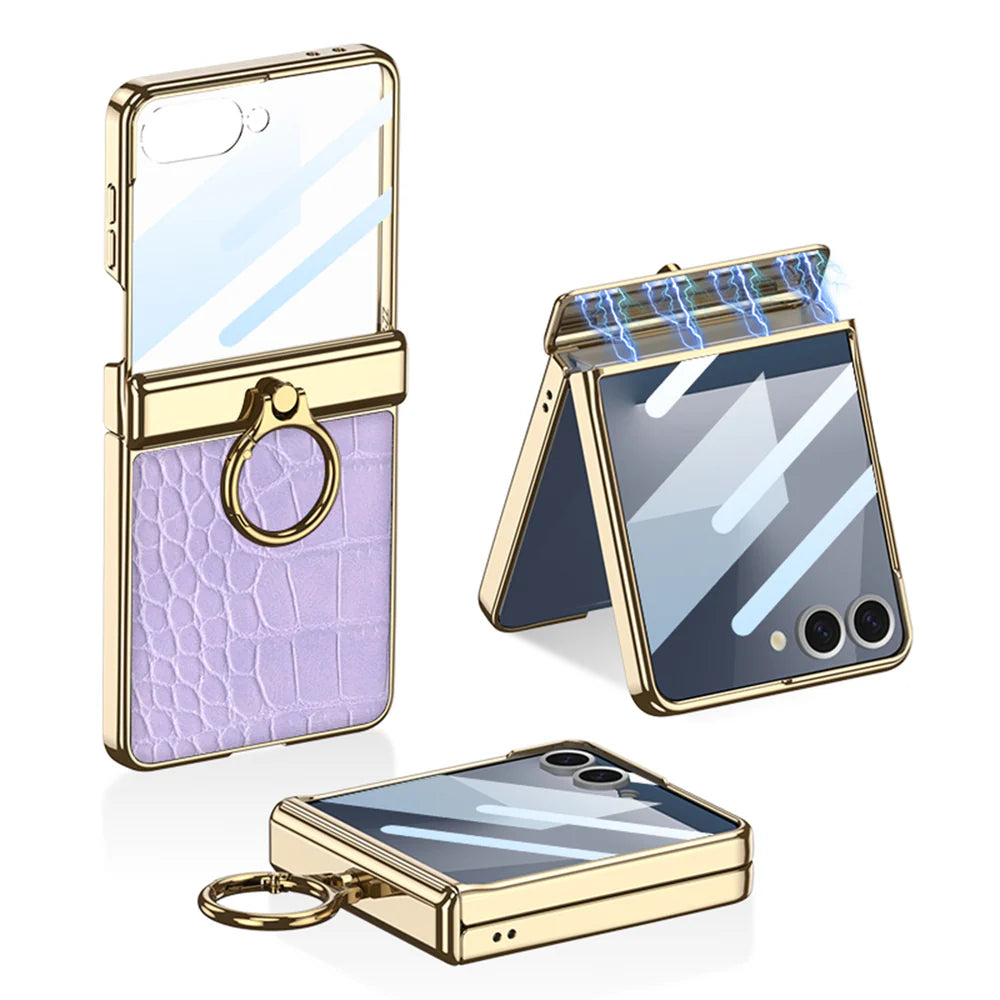 Electroplated Ring Leather Case