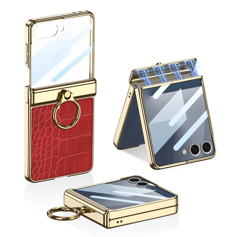 Electroplated Ring Leather Case
