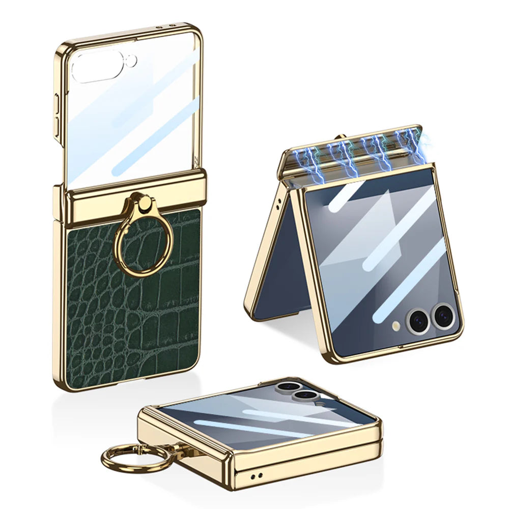 Electroplated Ring Leather Case