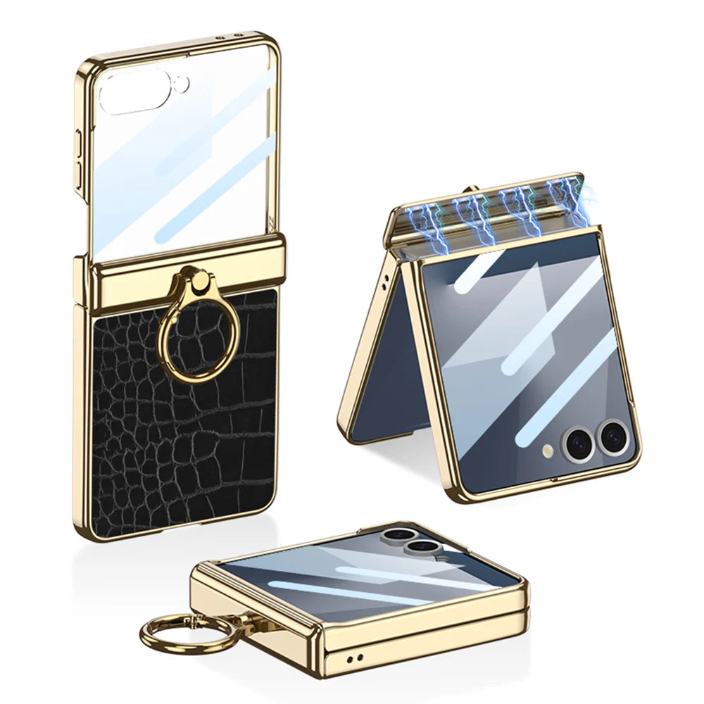 Electroplated Ring Leather Case