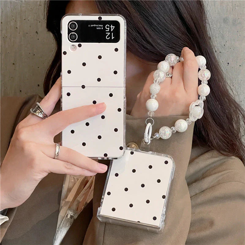 Galaxy Z Flip - Polka Dot Case with Lanyard